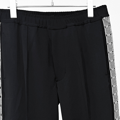 Sasquatchfabrix. [ LACE TAPE TRACK PANTS ] BLACK