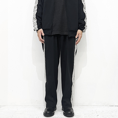 Sasquatchfabrix. [ LACE TAPE TRACK PANTS ] BLACK