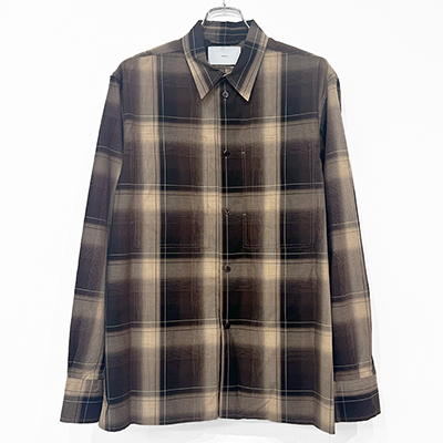 SUGARHILL [ OMBRE PLAID PANEL POCKET BLOUSE ] BROWN×CAMEL