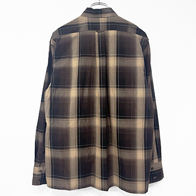 SUGARHILL [ OMBRE PLAID PANEL POCKET BLOUSE ] BROWN×CAMEL