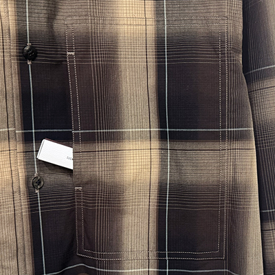 SUGARHILL [ OMBRE PLAID PANEL POCKET BLOUSE ] BROWN×CAMEL