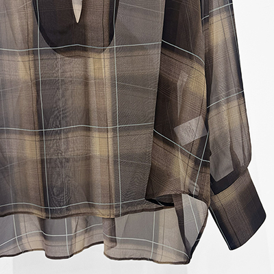 SUGARHILL [ SHEER OMBRE BLOUSE ] BROWN×CAMEL