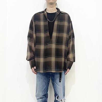 SUGARHILL [ SHEER OMBRE BLOUSE ] BROWN×CAMEL