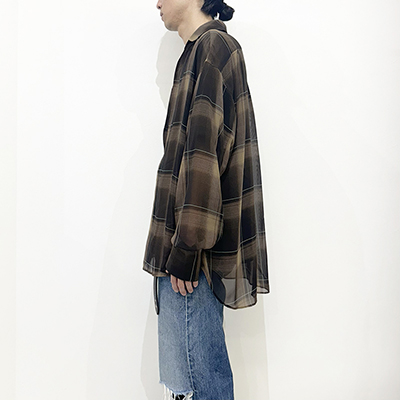 SUGARHILL [ SHEER OMBRE BLOUSE ] BROWN×CAMEL
