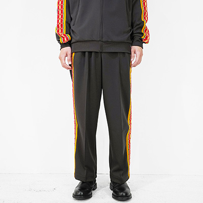 Sasquatchfabrix. [ LACE TAPE STRAIGHT TRACK PANTS ] CHARCOAL