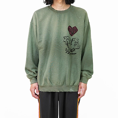 Sasquatchfabrix. [ VINTAGE SWEATSHIRT “OLIVE BRANCH” ] OLIVE