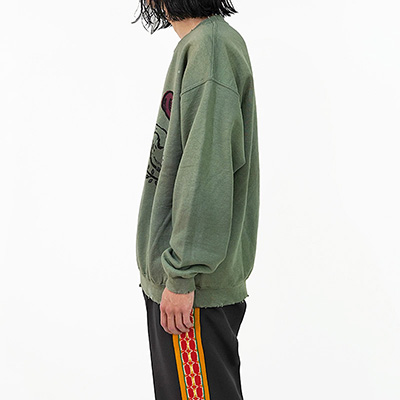 Sasquatchfabrix. [ VINTAGE SWEATSHIRT “OLIVE BRANCH” ] OLIVE