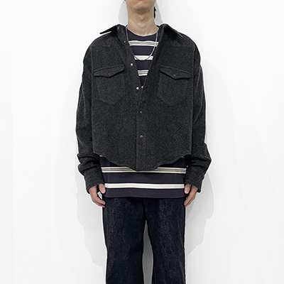 UNUSED [ US2453 (Wool western shirt) ] CHARCOAL GRAY