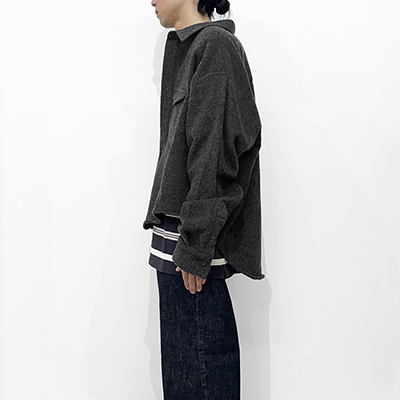 UNUSED [ US2453 (Wool western shirt) ] CHARCOAL GRAY