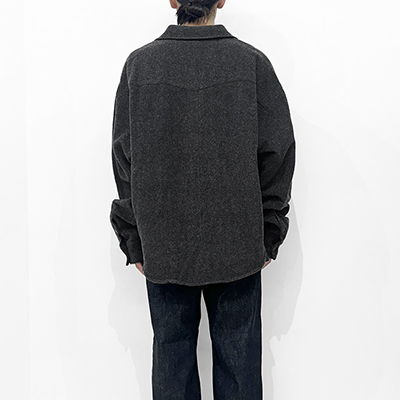 UNUSED [ US2453 (Wool western shirt) ] CHARCOAL GRAY
