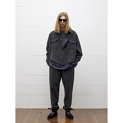 UNUSED [ US2453 (Wool western shirt) ] CHARCOAL GRAY