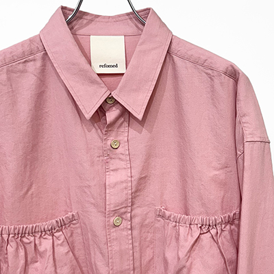 refomed [ WRIST PATCH WIDE SHIRT "CHAMBRAY" ] PINK