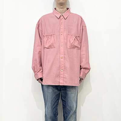 refomed [ WRIST PATCH WIDE SHIRT "CHAMBRAY" ] PINK