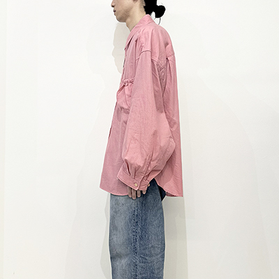 refomed [ WRIST PATCH WIDE SHIRT "CHAMBRAY" ] PINK