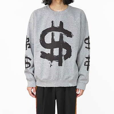 Sasquatchfabrix. [ VINTAGE SWEATSHIRT “$ 弗 $” ] ASH GRAY