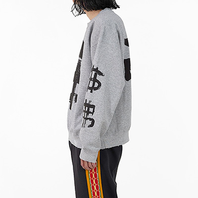 Sasquatchfabrix. [ VINTAGE SWEATSHIRT “$ 弗 $” ] ASH GRAY