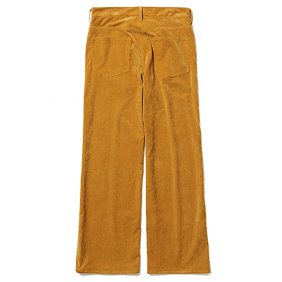 Sasquatchfabrix. [ VELVET FLARE 5 POCKET PANTS ] MUSTARD