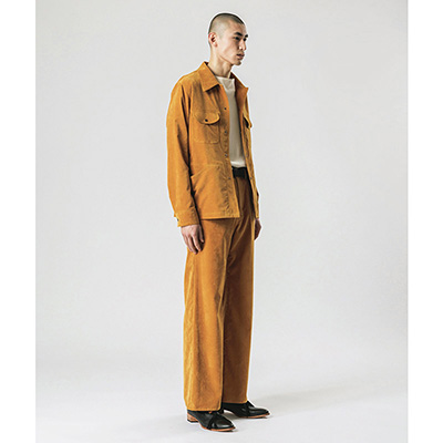 Sasquatchfabrix. [ VELVET FLARE 5 POCKET PANTS ] MUSTARD