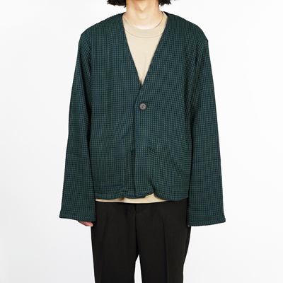 MATSUFUJI [ Big Waffle Cardigan ] GRN×BLU