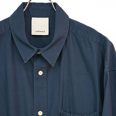 refomed [ WRIST PATCH WIDE SHIRT "OXFORD" ] NAVY