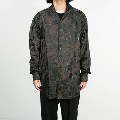 Sasquatchfabrix. [ “URUSHI” WA-NECK SHIRT ] BLACK