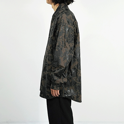 Sasquatchfabrix. [ “URUSHI” WA-NECK SHIRT ] BLACK