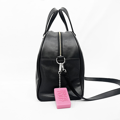 DAIRIKU [ Leather Boston Bag with Soup Acce ] Black