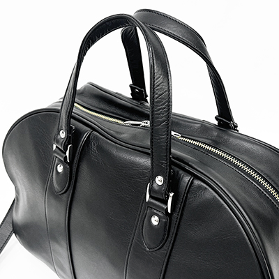 DAIRIKU [ Leather Boston Bag with Soup Acce ] Black