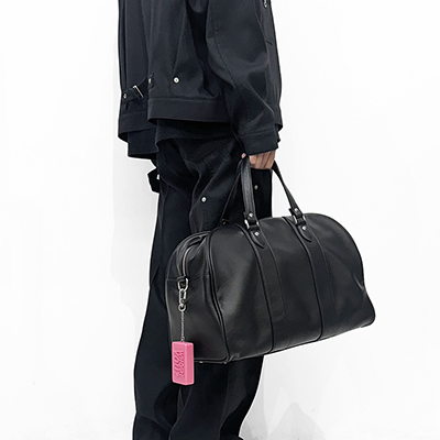 DAIRIKU [ Leather Boston Bag with Soup Acce ] Black