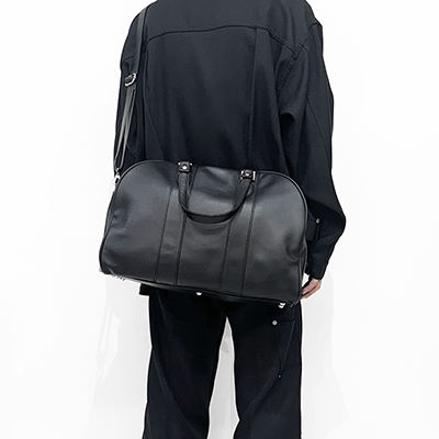 DAIRIKU [ Leather Boston Bag with Soup Acce ] Black