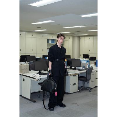 DAIRIKU [ Leather Boston Bag with Soup Acce ] Black