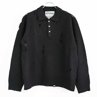 DAIRIKU [ Fulling Damage Tite Polo Knit ] Black