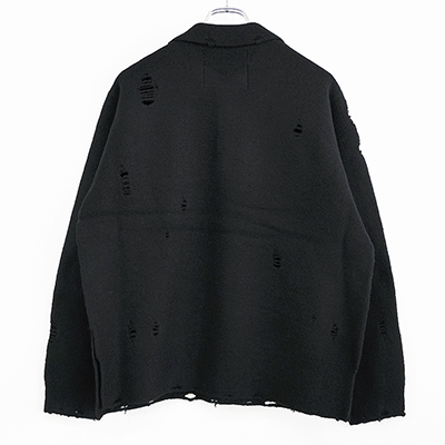 DAIRIKU [ Fulling Damage Tite Polo Knit ] Black