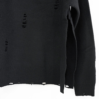 DAIRIKU [ Fulling Damage Tite Polo Knit ] Black