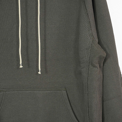 SUGARHILL [ RAW EDGE HOODIE ] CHARCOAL BLACK