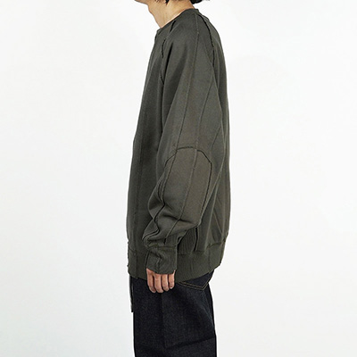 SUGARHILL [ PATCHING SWEAT SHIRT ] CHARCOAL BLACK