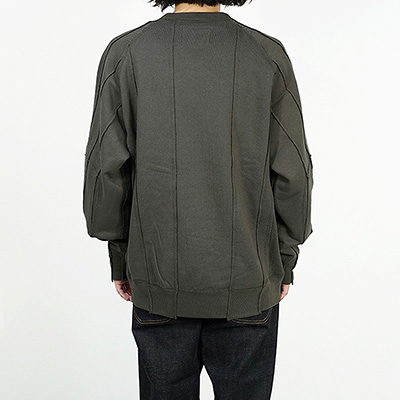 SUGARHILL [ PATCHING SWEAT SHIRT ] CHARCOAL BLACK