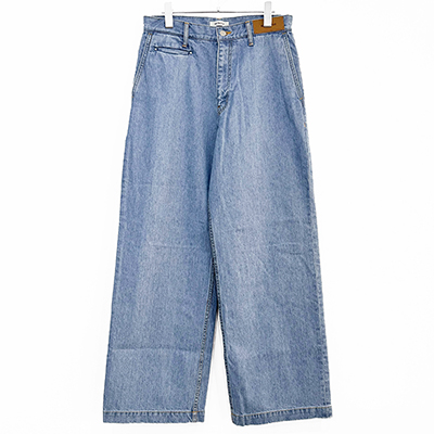 MATSUFUJI [ Wide Bleach Denim Trousers ] BLUE