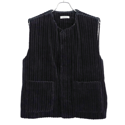 MATSUFUJI [ Wide Corduroy Vest ] BLACK