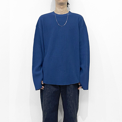 UNUSED [ US2452 (Long sleeve thermal T-shirt Over size) ] BLUE