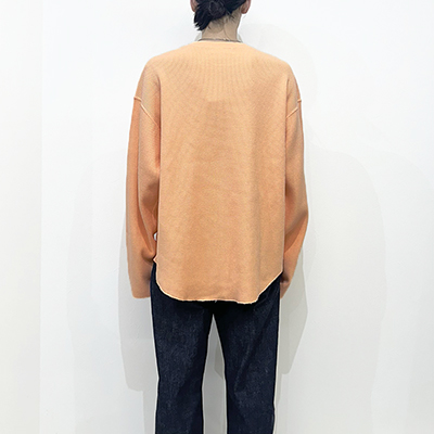 UNUSED [ US2452 (Long sleeve thermal T-shirt Over size) ] PALE ORANGE