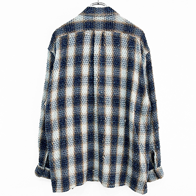 SUGARHILL [ INDIGO COTTON OMBRE PLAID PUNCHING BLOUSE ] INDIGO&BROWN