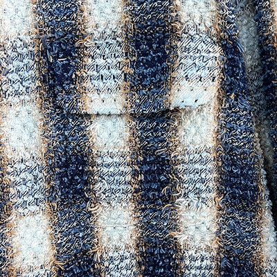 SUGARHILL [ INDIGO COTTON OMBRE PLAID PUNCHING BLOUSE ] INDIGO&BROWN