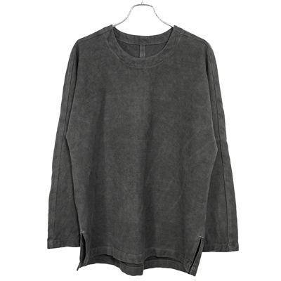 YANTOR [ Sumi-Dyed 6ply Khadi Long Pullover ] SUMI-GRAY