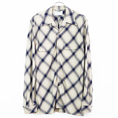 SUGARHILL [ RAYON OMBRE OPEN COLLAR BLOUSE ] IVORY&BLUE