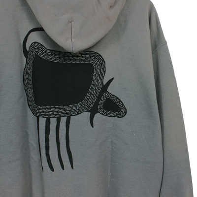 Sasquatchfabrix. [ "BUFFALO" VINTAGE SWEAT HOODIE ] CHARCOAL