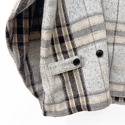 URU [ WOOL ALPACA CHECK COVERALL JACKET ] GRAY