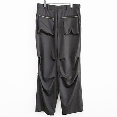 MATSUFUJI [ Wool Cargo Pocket Wide Trousers ] CHARCOAL