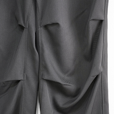 MATSUFUJI [ Wool Cargo Pocket Wide Trousers ] CHARCOAL