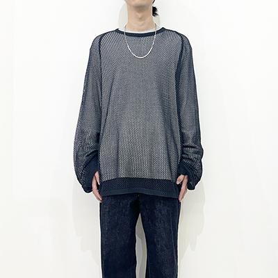 URU [ CREW NECK KNIT ] D.NAVY